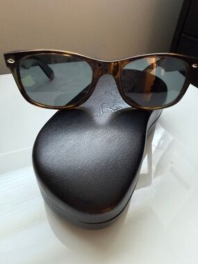 Ray Ban Wayfarer Sunglasses with Dark Lenses with pre-owned presc lenses & case